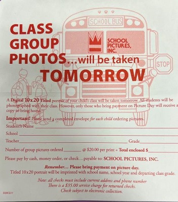 8th Grade Class photo envelope