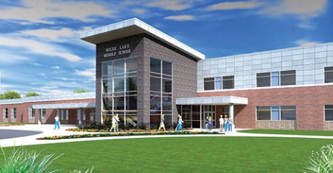 Front part of new Wilde Lake Middle School Building, Opening January 2017